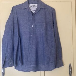 Frank & Eileen shirt, Eileen style, Navy Cotton Linen.